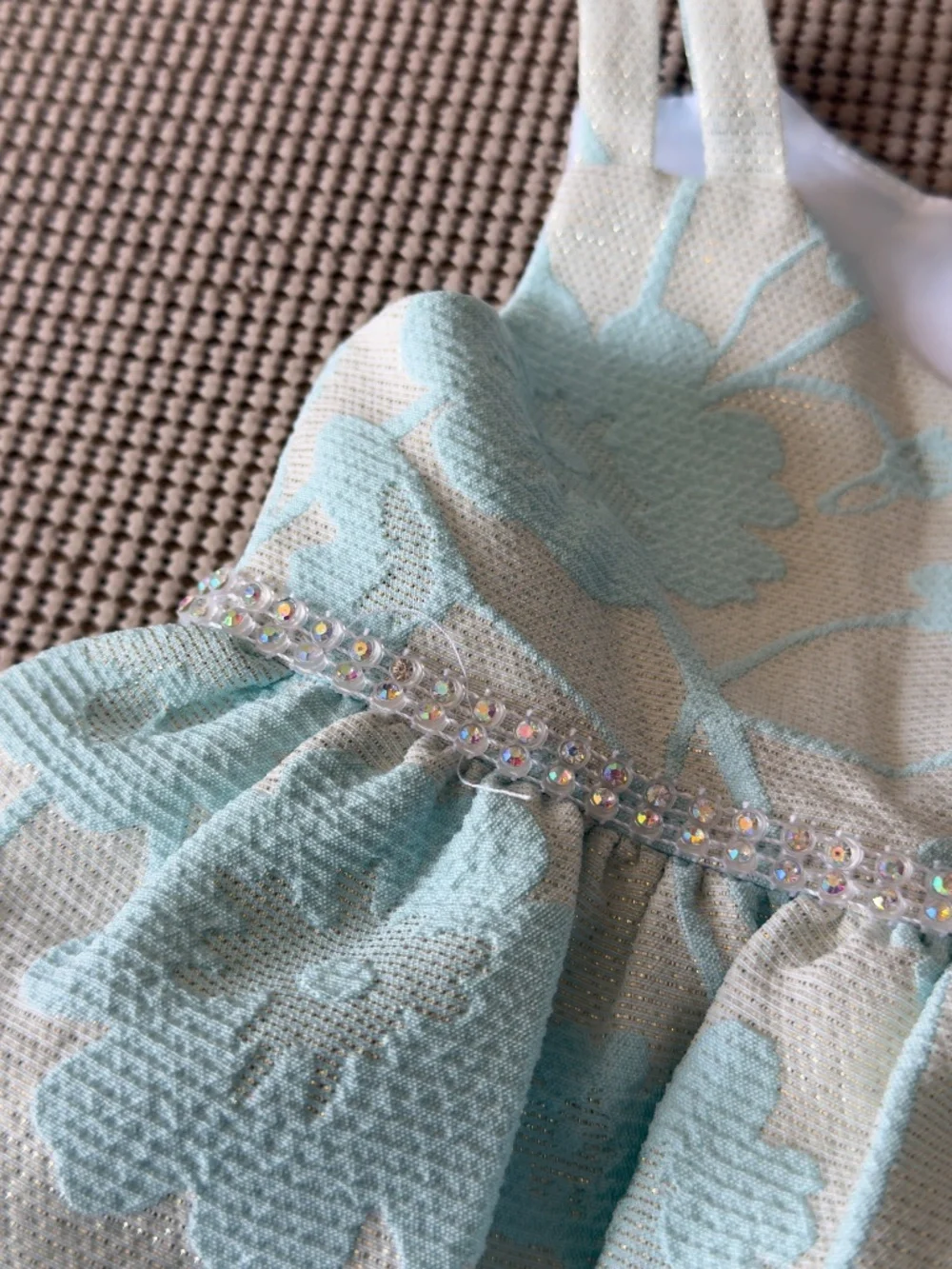 SWEAT HEART ROSE formal dress rhinestone details size 12M tie back
